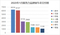 <b>SL03一月交付跃居新势力轿车交付榜No.2</b>